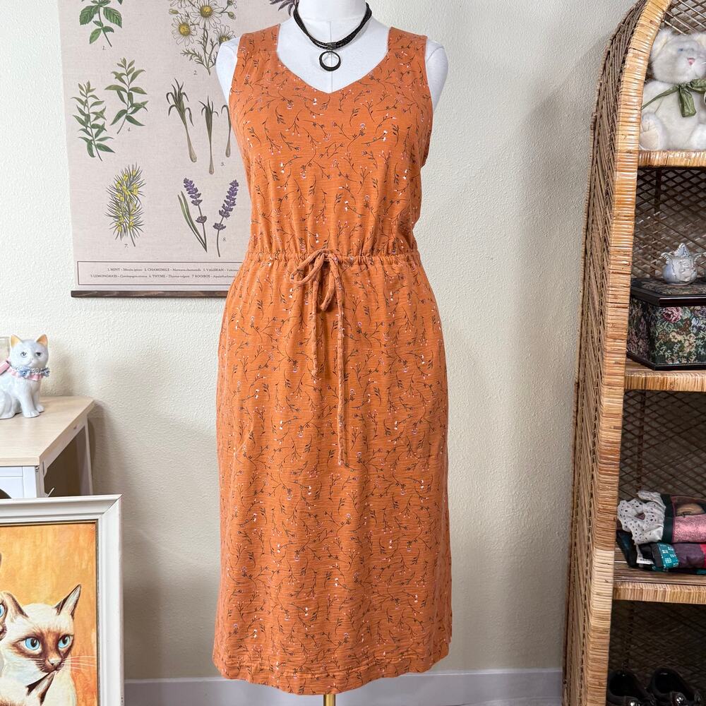 Duluth To 'n' Flow Floral Midi Tank Dress Boho Hippie Granola Girl Cottage M